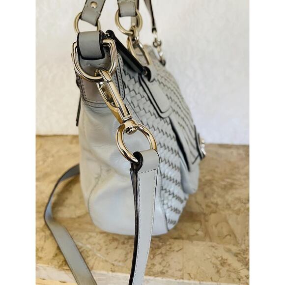 Coach Kristin Woven brown Leather Hobo Crossbody Shoulder Bag Handbag 19312 - Picture 4 of 9